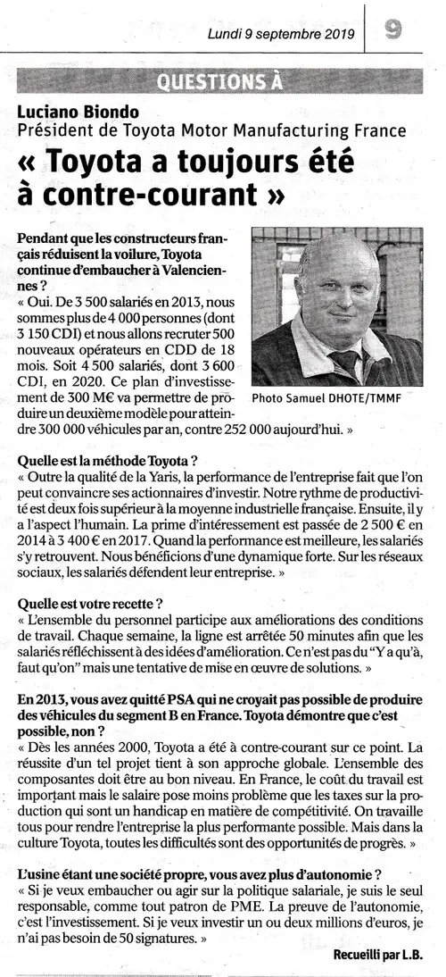 TOYOTA toujours à la pointe du Lean